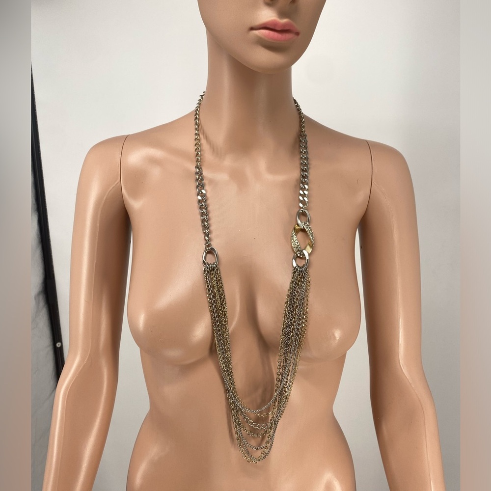 Elegant Silver and Gold Chain Necklace